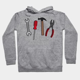 Carpentry tools cartoon illustration Hoodie